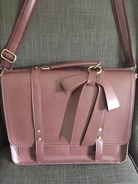 🆕ECOSUSI Stylish Bow-Accent Women’s Crossbody Travel Bag in Rose Brown w/Strap